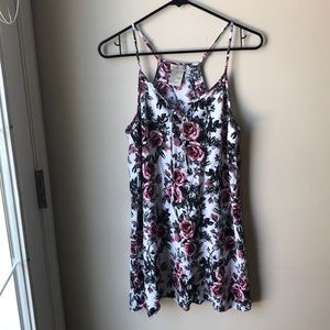 Charlotte Russe Floral Mini Dress - White and Pink